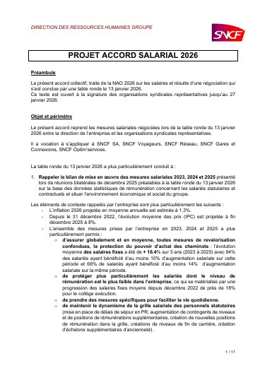 Première page : Accord salarial 2026 (NAO)
