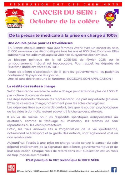 Aperçu du tract : Cancer du sein : Octobre de la colère