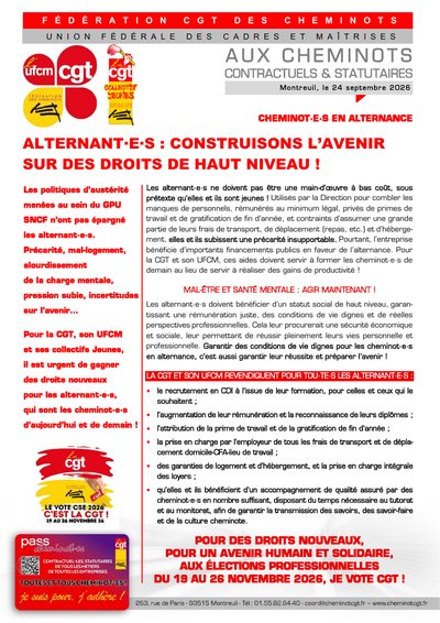 Aperçu du tract : Alternant·e·s : construisons l'avenir sur des droits de haut niveau !