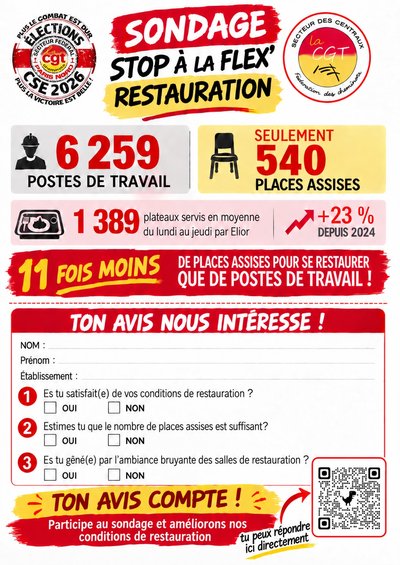 Aperçu du tract : Sondage : stop à la flex' en restauration !